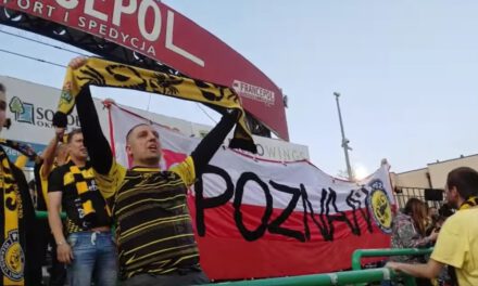 Kibice PSŻ Poznań w Zielonej Górze (wideo)